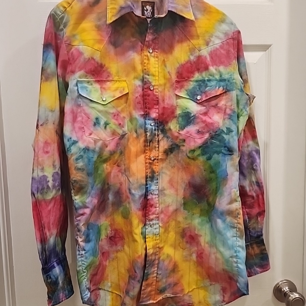 Karman Tie-Dye Casual Button Down Shirt